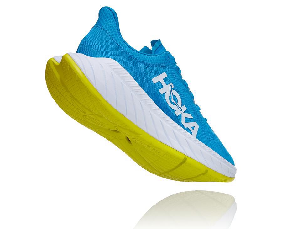 Running Shoes Mens - Hoka One One Carbon X 2 - Blue/White - APZITJY-37